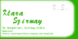 klara szirmay business card